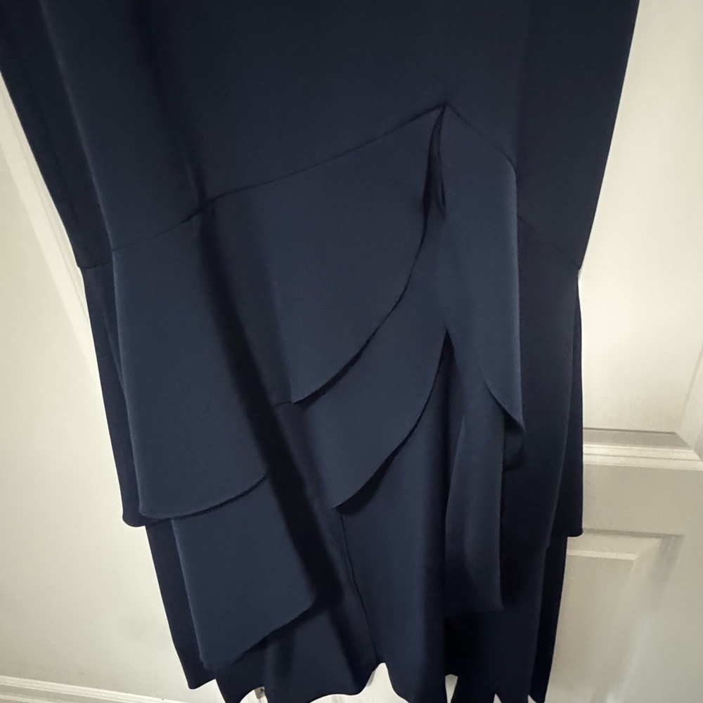 Adrianna Papell Navy Off-the-Shoulder Maxi Gown - Picture 8 of 10